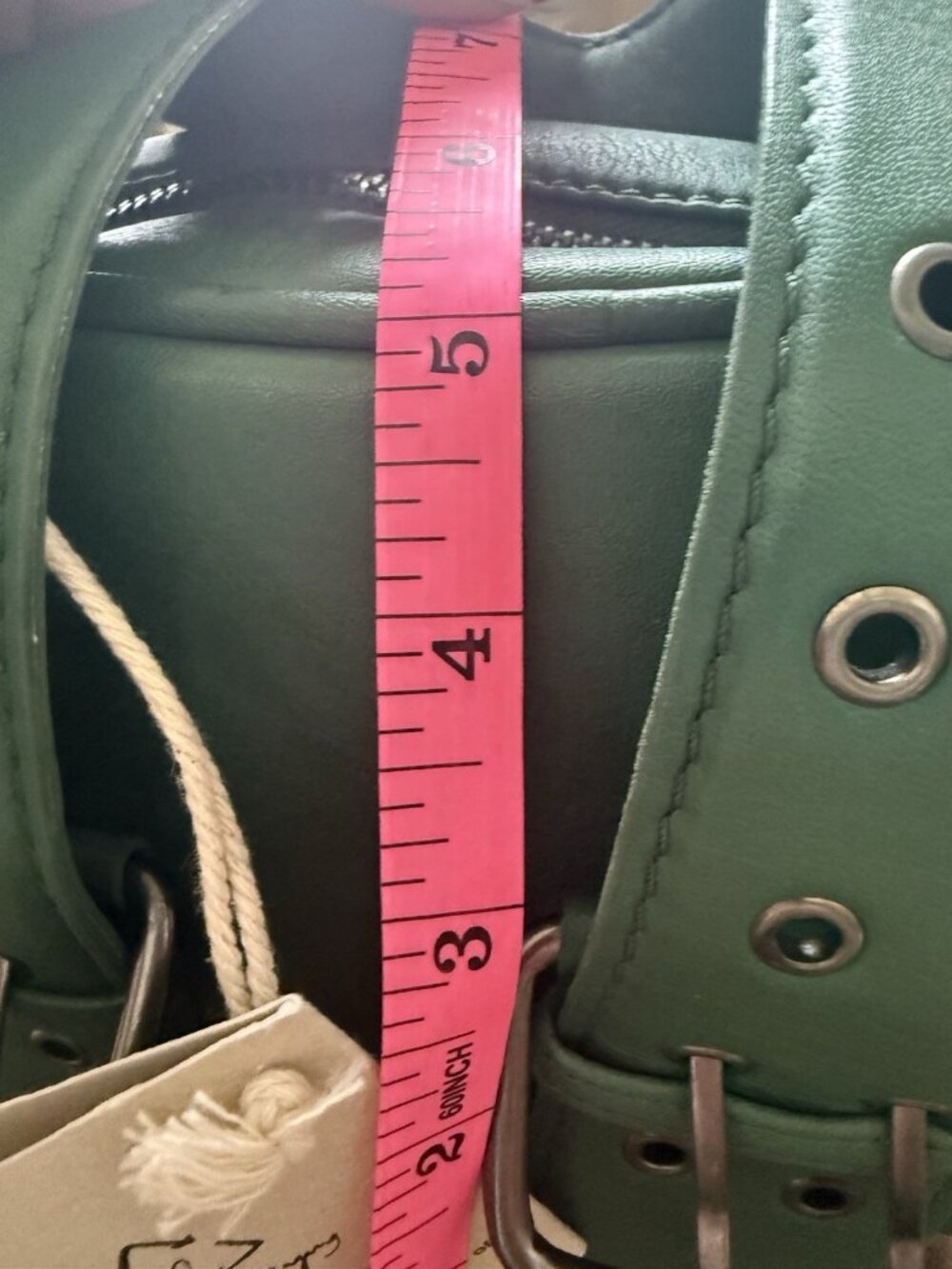 Free People Women’s Green Leather Mini Shoulder Bag Buckle Strap NWT - Picture 13 of 14